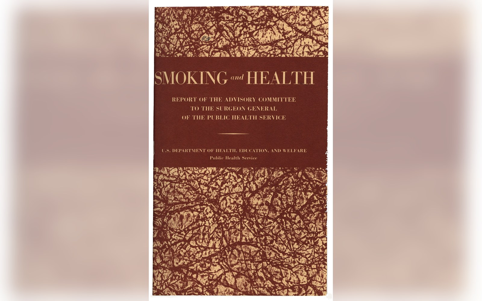 Cover of the 1964 "Smoking and Health" report by the Surgeon General's advisory committee